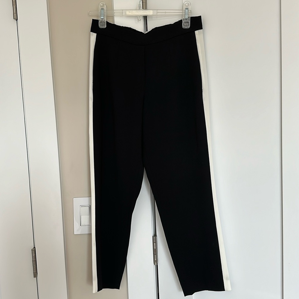 BABATON Black Side Stripe Conan Terado Cropped Dress Pants Women's 2
